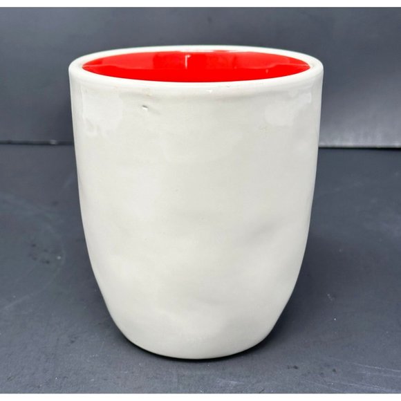 RAE DUNN CHEER White Coffee Mug Typewriter Font Red Interior 20 oz Christmas - Picture 4 of 7